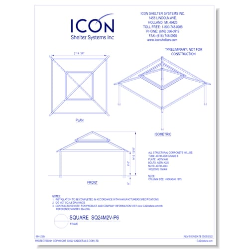 Square SQ24M2V-P6 - Frame