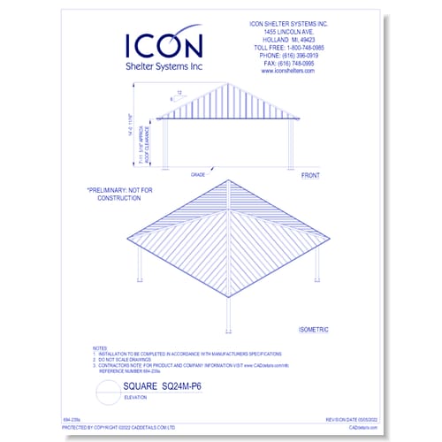 Square SQ24M-P6 - Elevation