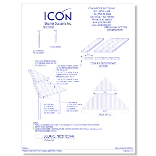 Square SQ24T2C-P6 - Roof Layout