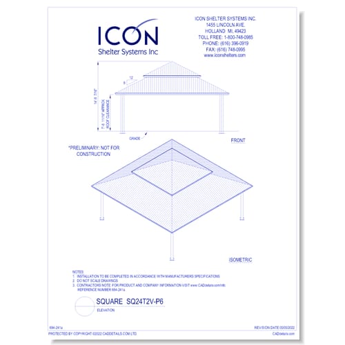 Square SQ24T2V-P6 - Elevation
