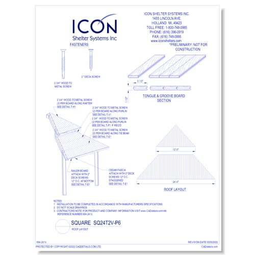 Square SQ24T2V-P6 - Roof Layout