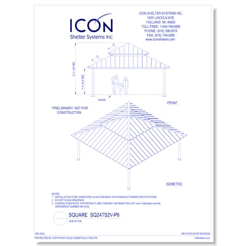 Square SQ24TS2V-P6 - Elevation