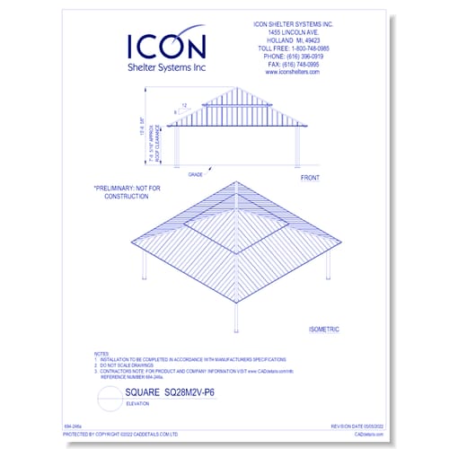 Square SQ28M2V-P6 - Elevation