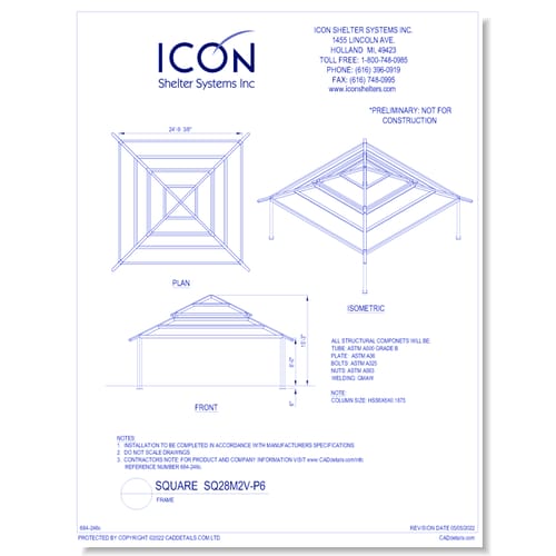Square SQ28M2V-P6 - Frame