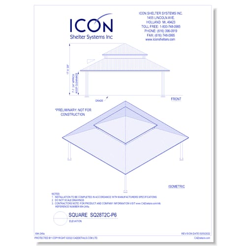 Square SQ28T2C-P6 - Elevation