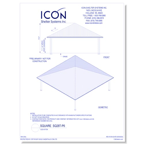 Square SQ28T-P6 - Elevation