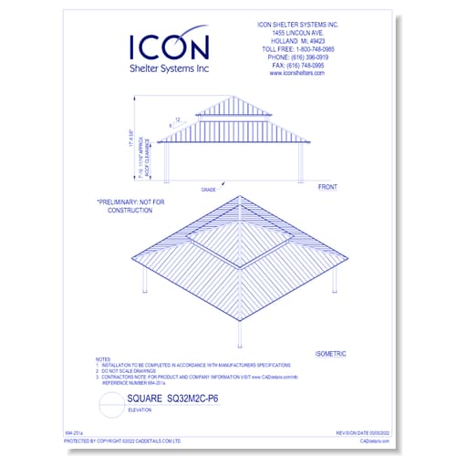 Square SQ32M2C-P6 - Elevation