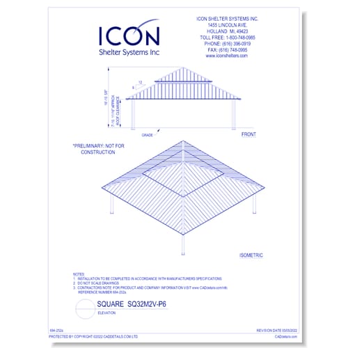 Square SQ32M2V-P6 - Elevation