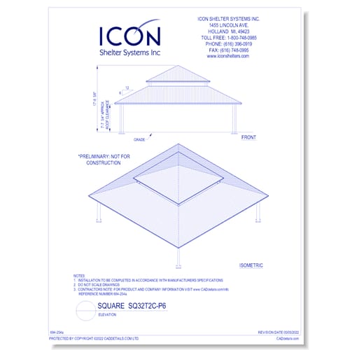 Square SQ32T2C-P6 - Elevation