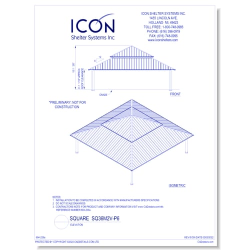 Square SQ36M2V-P6 - Elevation