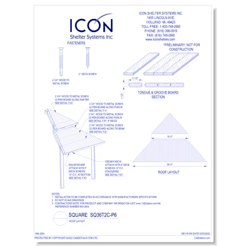 Square SQ36T2C-P6 - Roof Layout