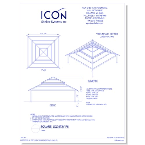 Square SQ36T2V-P6 - Frame