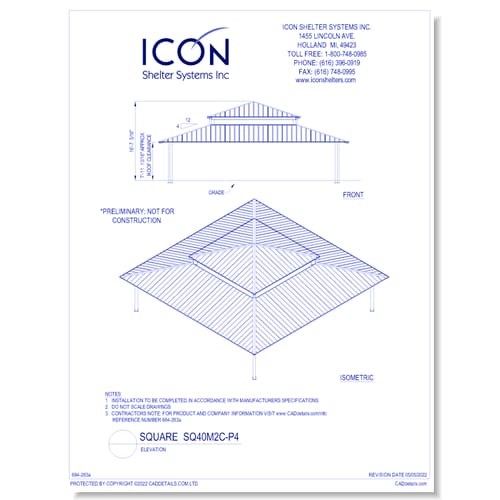 Square SQ40M2C-P4 - Elevation