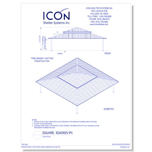 Square SQ40M2V-P4 - Elevation
