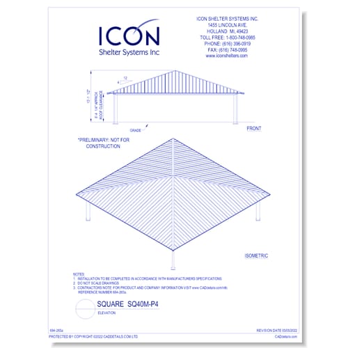 Square SQ40M-P4 - Elevation