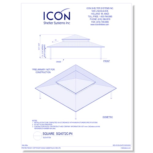Square SQ40T2C-P4 - Elevation