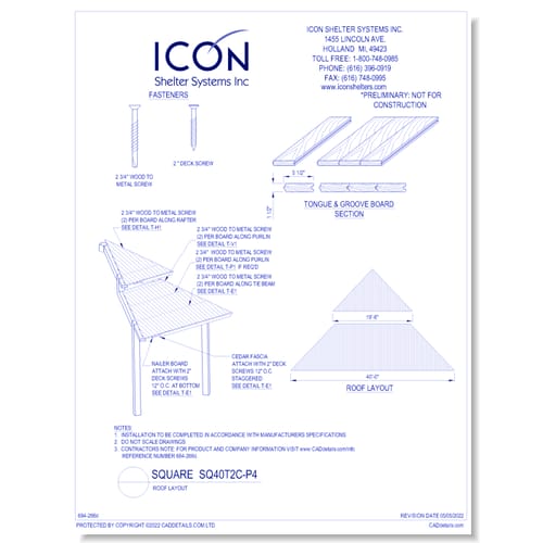 Square SQ40T2C-P4 - Roof Layout
