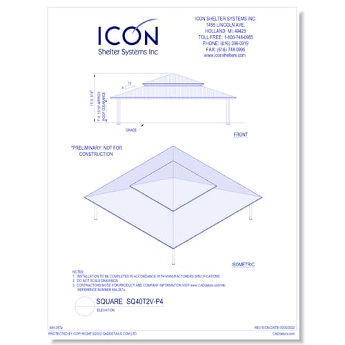 Square SQ40T2V-P4 - Elevation