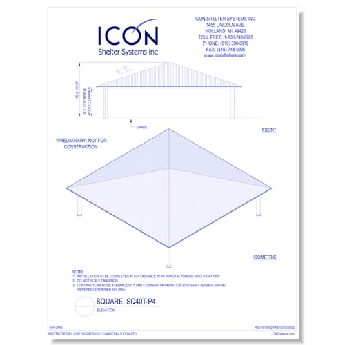 Square SQ40T-P4 - Elevation