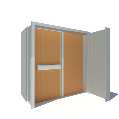 DE-PK90P-3Step - Double Egress Pocketed 90 Standard Panic - Triple Step Frame