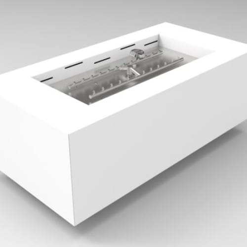 Tejas Series - Powder Coated Metal Enclosure - Rectangle Burner - H-Burner Insert