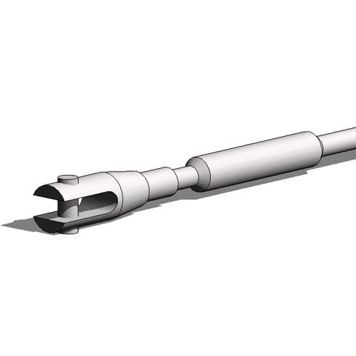 (ACS1-SS) Cable Assembly for 1/8 Inch To 7/8 Inch Dia. Wire, Compact Adjuster Clevis Termination, Stainless Steel