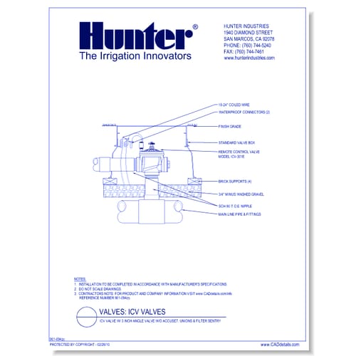 ICV-301EA - ICV Valve w/ 3 Inch Angle Valve w/o Accuset, Unions & Filter Sentry
