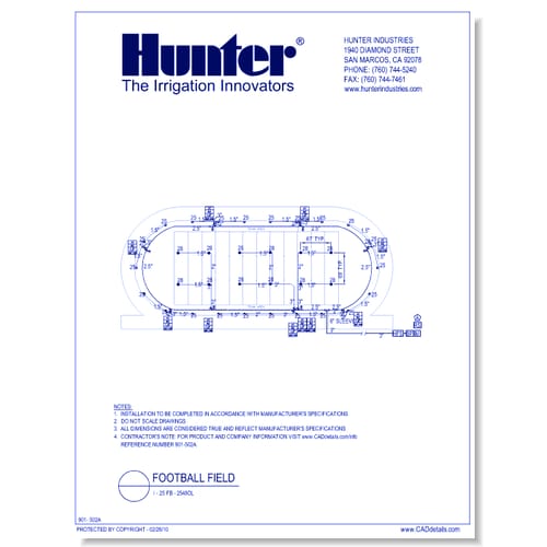 Official Football Field - I-25 Four Row Design Looped Mainline
