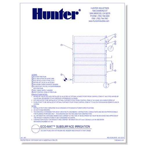 ECO-MAT Plan View with Blank HDL Header and Exhaust at Mat Grade