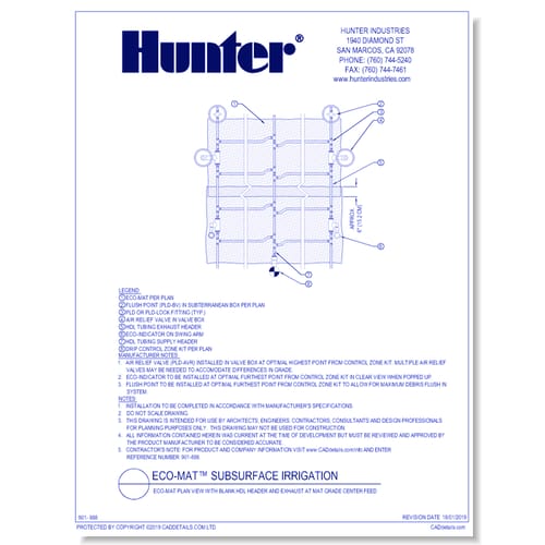ECO-MAT Plan View with Blank HDL Header and Exhaust at Mat Grade Center Feed