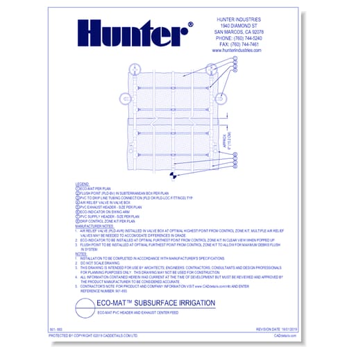 ECO-MAT PVC Header and Exhaust Center Feed