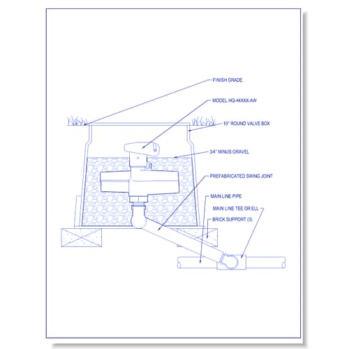 Valves - HQ-44-XXX-AW - HQ Quick Coupling Valve w/ 1 Inch Inlet, 2-Piece Body & Acme Key with Anti-Rotation Wings