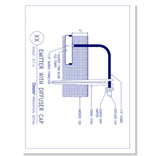 Drip Emitters - Tubing and Supply Stake Buried with Diffuser